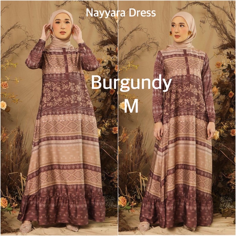 NAYYARA DRESS BURGUNDY M BY KIENKA | DRESS MUSLIM