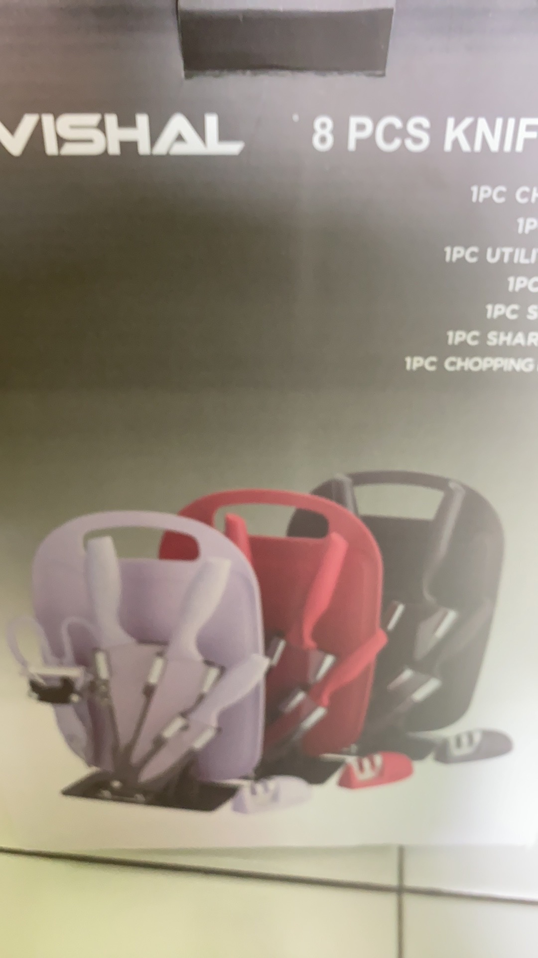 Anqi 1888 8 In 1 Kitchen Pisau Set / Talenan, Pisau, Pengupas, Gunting Dapur Knife Set