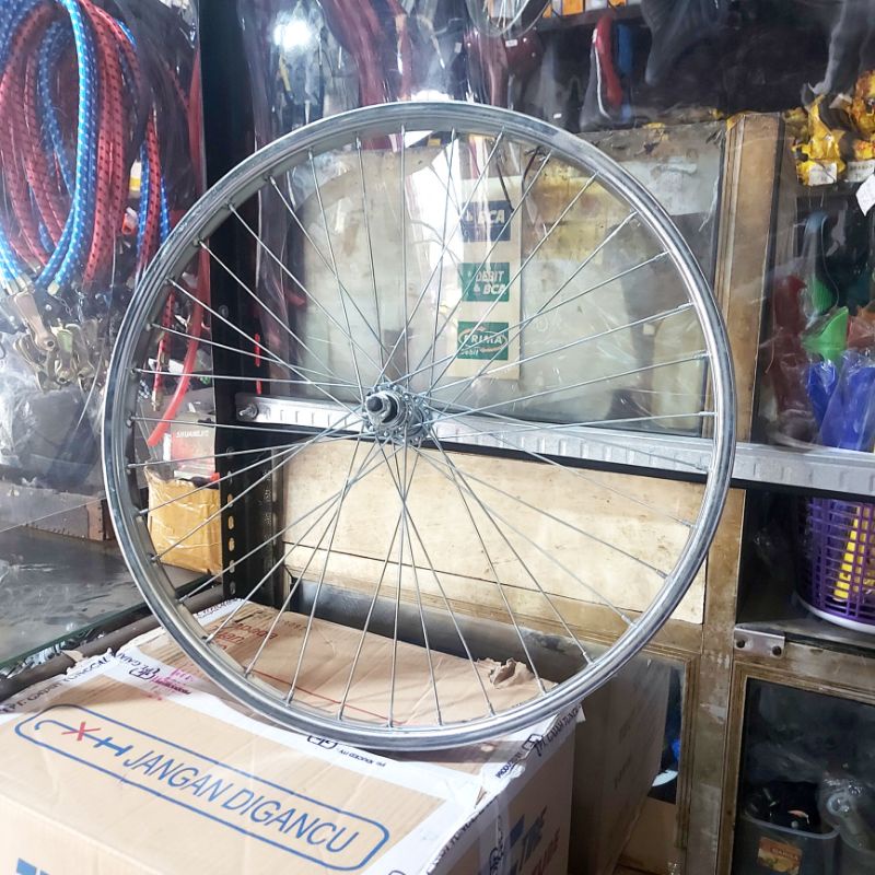 ( Sepasang ) Wheelset 24 Araya Besi Sudah jadi Rims Siap Pakai CTB Mini Lowrider Minion Minitrex BMX