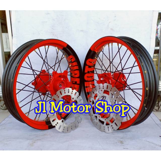 Paket Velg Custom Super Moto Supermoto Honda CRF 150 L - CRF150 L Bebas Request Tulisan Dan Warna