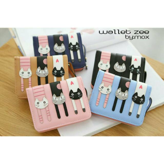 Dompet Wanita Lipat Mini Motif 3 KUCING SELONJORAN MINI YAA