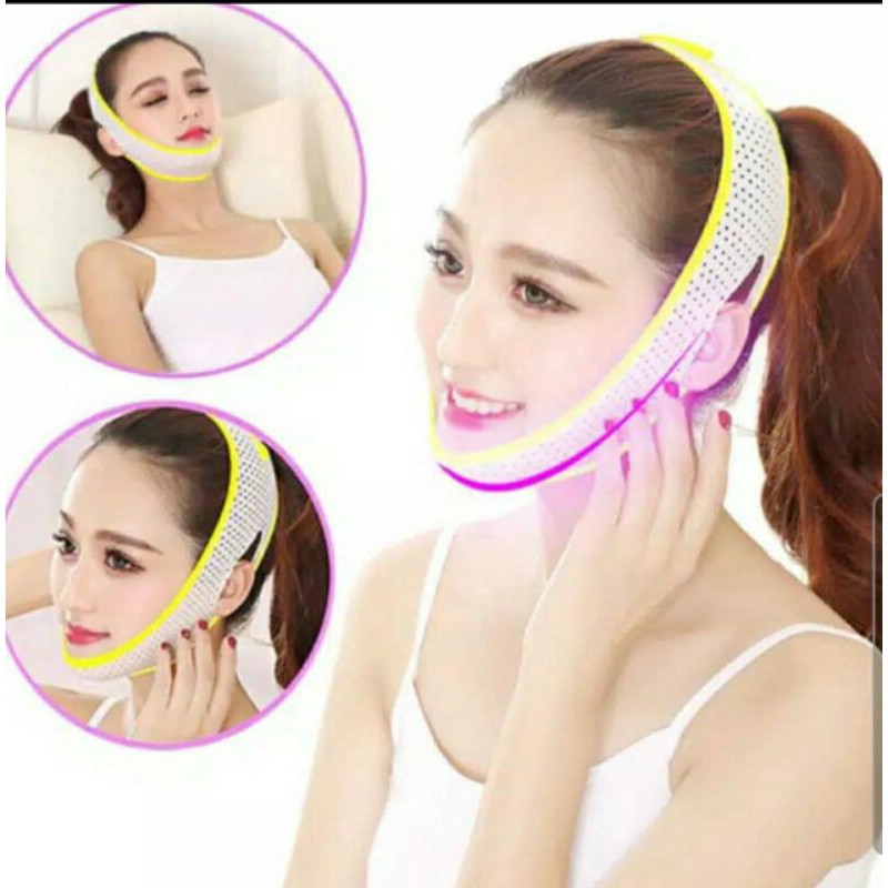 3D V SHAPE OVAL FACE LIFT SLIM BELT SABUK PENIRUS PIPI WAJAH PENGHILANG DOUBLE CHIN - PUTIH