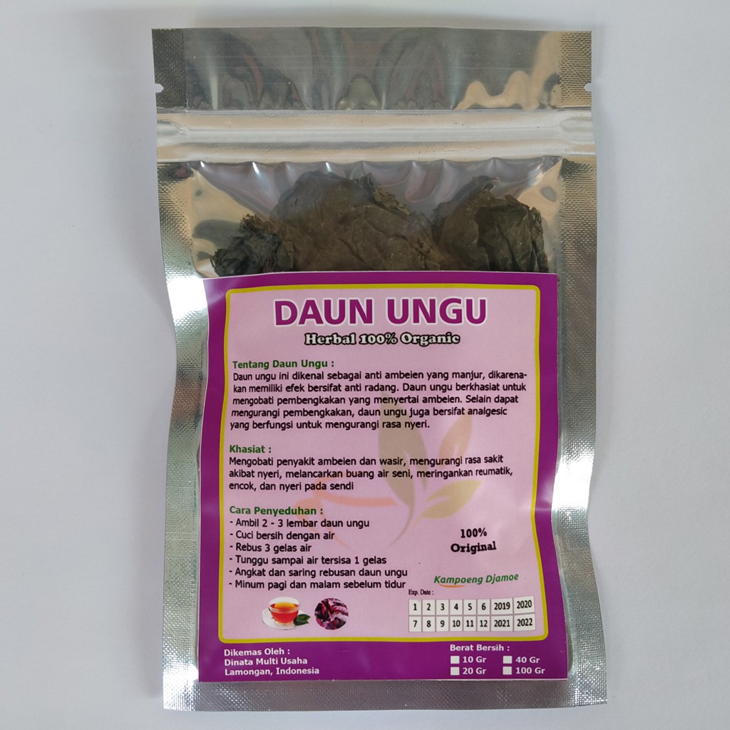 Obat Wasir Teh Daun Ungu Daun Ungu Kering Wungu Teh Herbal Alami Shopee Indonesia