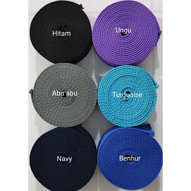 Webbing 3.8 cm polykatun polyester katun tebal heavy duty ketebalan 1.9mm (meteran)