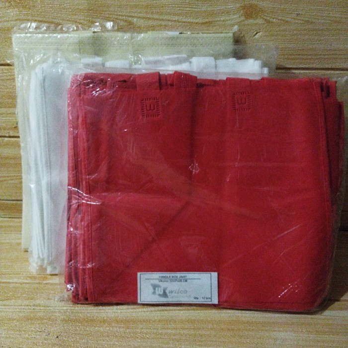 

✨ BISA COD ✨ Tas sponbond handel box jahit ukuran 32 x27 x 26 cm jual per 12 pcs