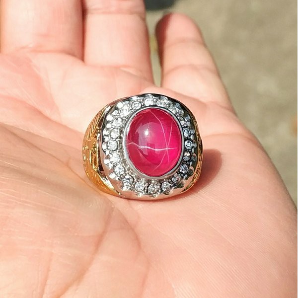 CINCIN BATU PERMATA RUBY SIAM STAR MINIMALIS