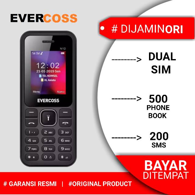 √COD√ EVERCOSS N1D DUAL SIM GARANSI RESMI 1 TAHUN | HANDPHONE | HP | HANDPHONE MURAH | HP MURAH