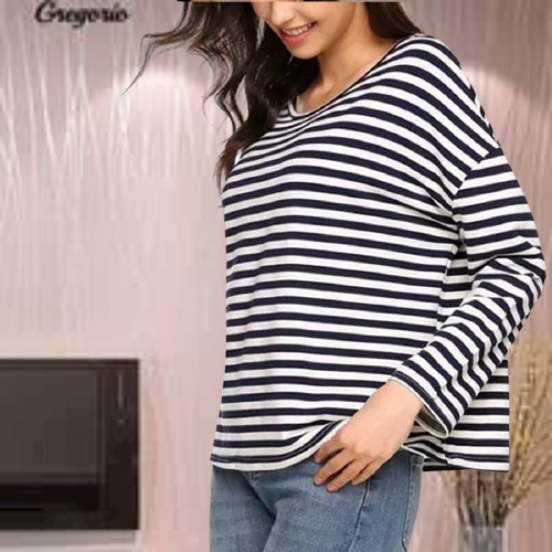 COD BAJU KAOS WANITA GAUL SEHARI HARI DISTRO KAOS TSHIRT CEWEK REMAJA LENGAN PANJANG CORAK SALUR NEW