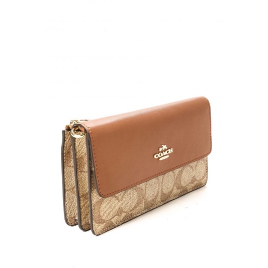 Coach Foldover Wrislet In Blocked Signature Canvas (78229)