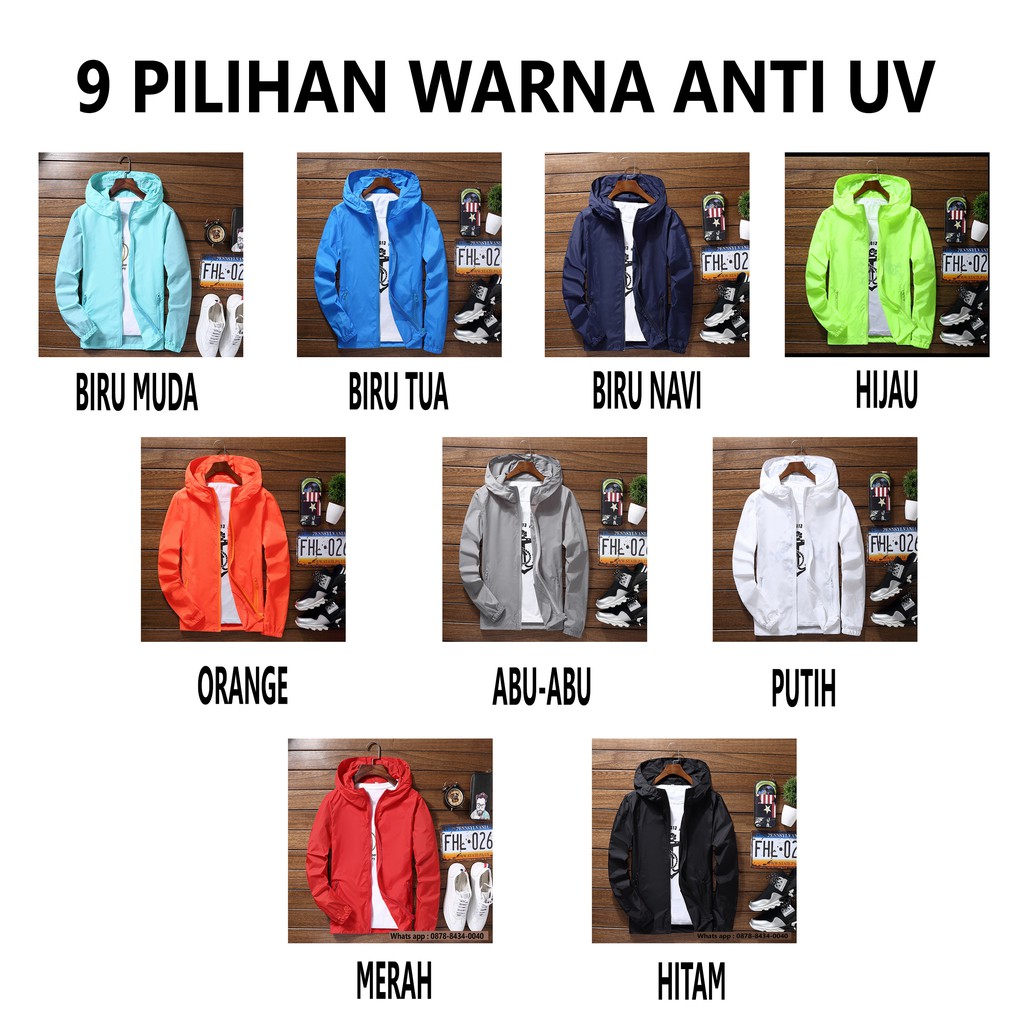 Jaket  Ukuran S/M/L/XL Jaket Olahraga Anti UV/Air/Angin Untuk Pria dan Wanita