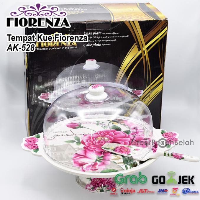 

Tempat Kue Cake Plate Keramik Dengan Sendok Fiorenza Ak-528 Ready Stok