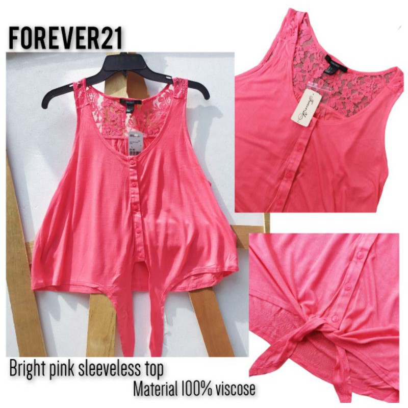 Forever21 bright pink sleeveless top