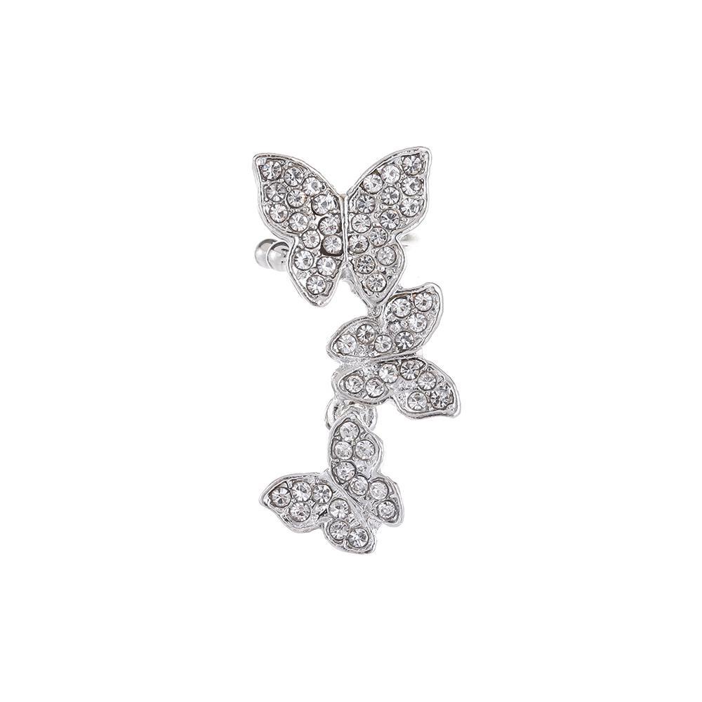 Lily Butterfly Klip Anting Fashion Hadiah Perhiasan Alloy Menjuntai Earrings