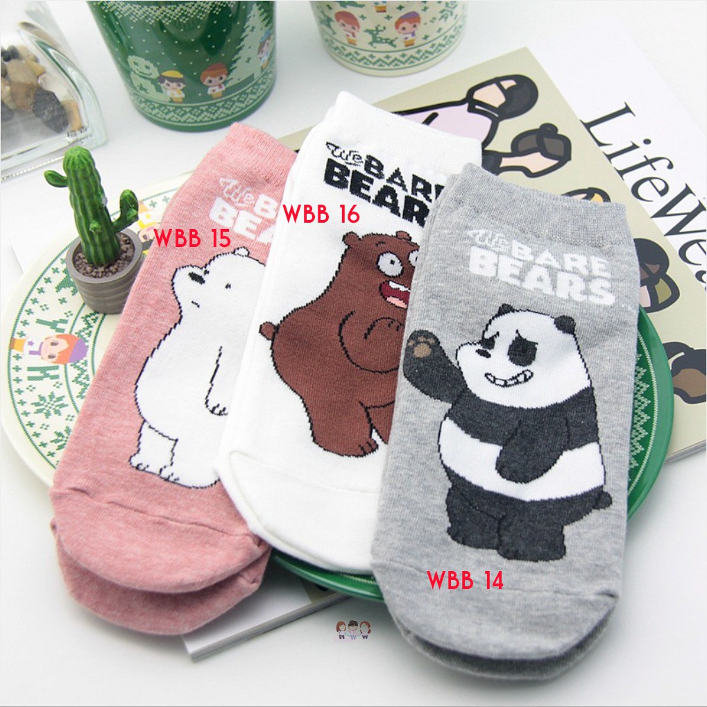 KAOS KAKI SOCKS KOREA WANITA PRIA MOTIF WE BARE BEARS COWO CEWE PREMIUM TERMURAH KAOS KAKI MURAH