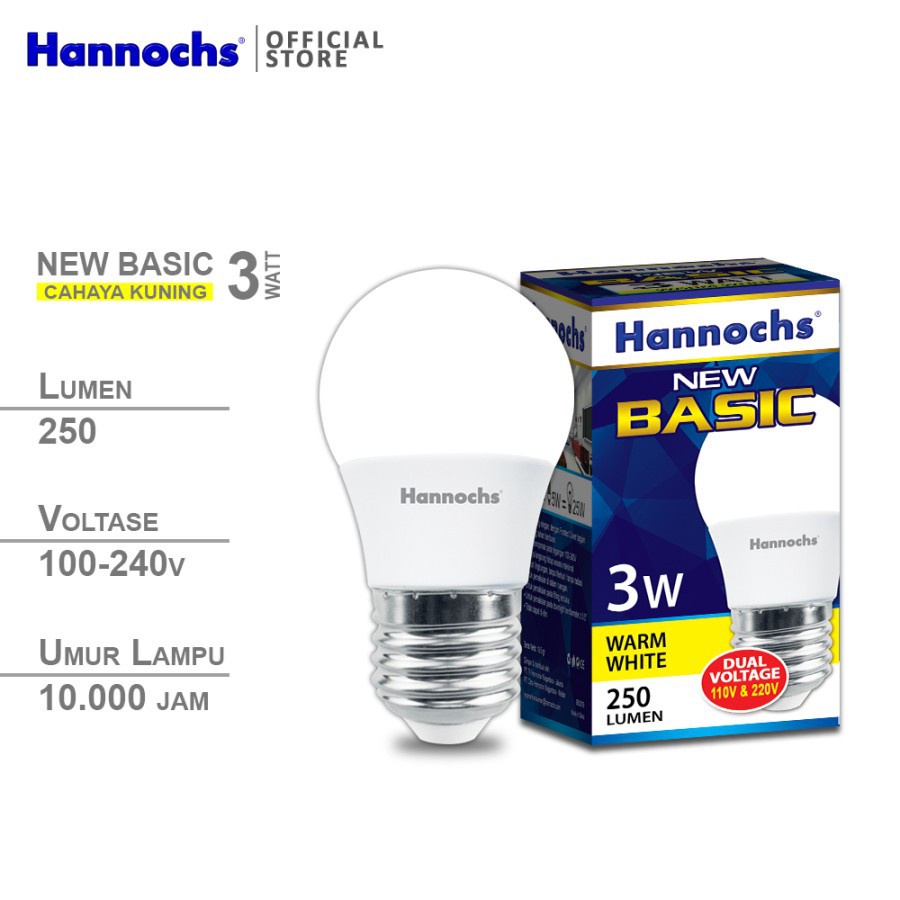 IDOLAKU Hannochs New Basic Lampu LED 3 W/ Cahaya putih