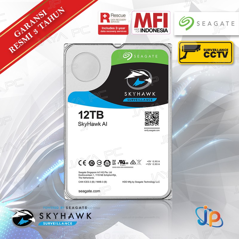 Seagate PC Skyhawk AI 12TB 3.5" HDD/ Hardisk/ Harddisk Internal CCTV