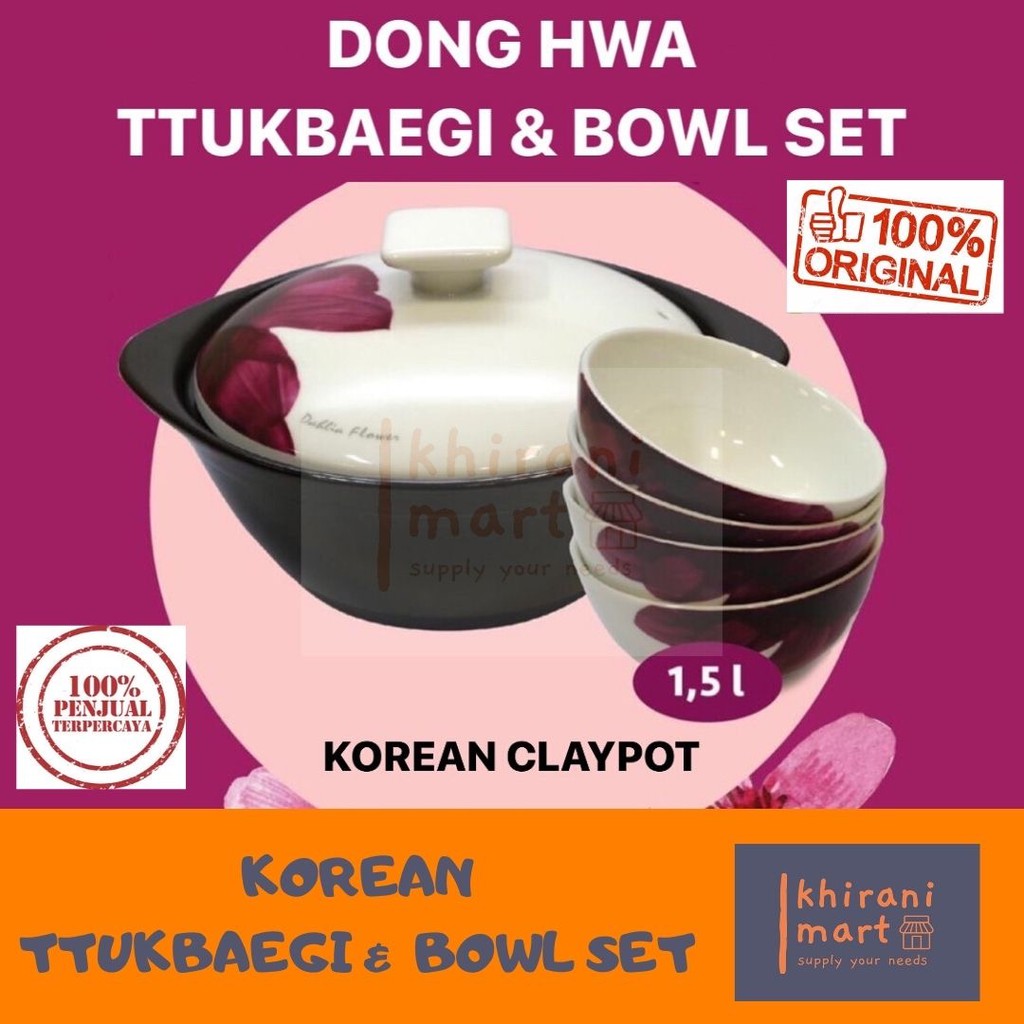 KOREAN CLAYPOT / HOT POT CLAYPOT BIBIMBAP KOREA BOWL / PREMIUM TTUKBAEGI & BOWL SET / PANCI KERAMIK