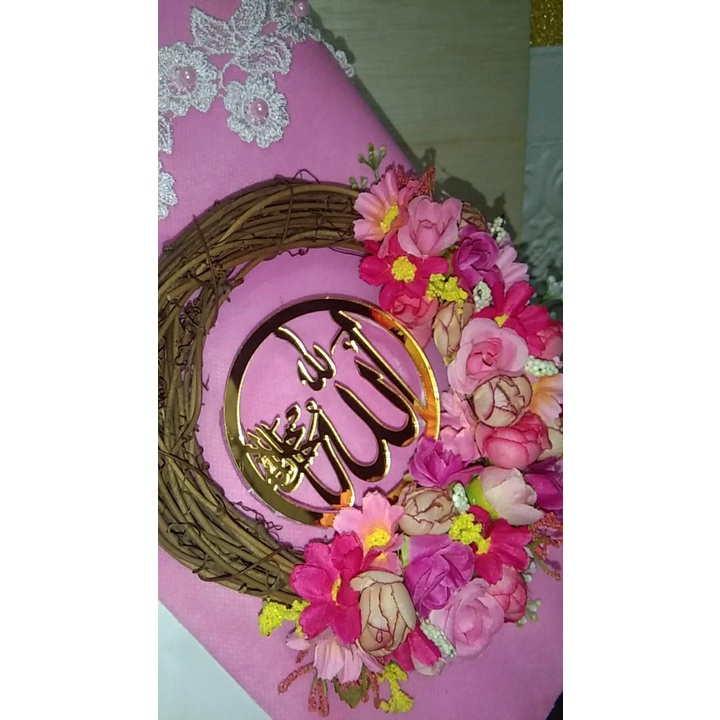 Lafadz Allah ARABIC bulat Akrilik mirror gold/rosegold/silver untuk hiasan mahar