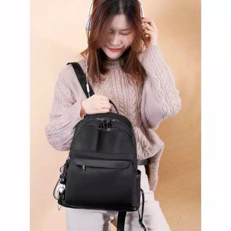 Tas Ransel Wanita Backpack Fashion Korea Bahan Mikro Murah