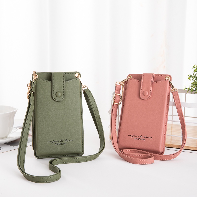 DOMPET HP PREMIUM SELEMPANG WANITA IMPORT KULIT SLOT KARTU UANG KOREA HELPSEN SLING BAG TALI PANJANG