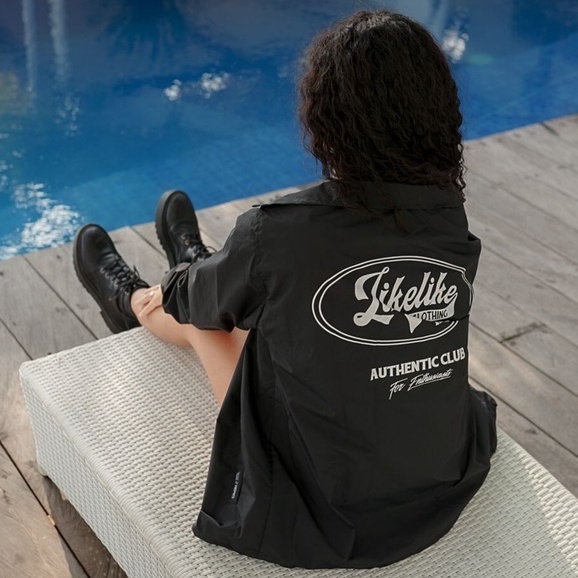 LIKELIKE JACKET WIN BREAKER /// WIN LK OVAL BLK