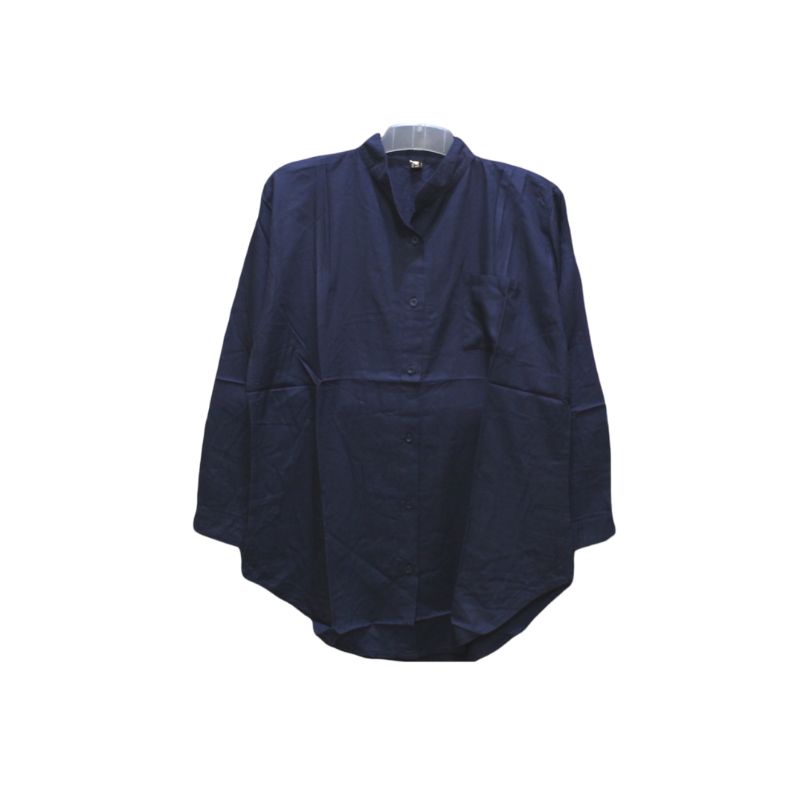 Kemeja Wanita Oversize Rayon Twill Premium Jumbo dan Standar-KS Rayon Navy