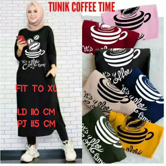 Tunik Kopi Time / Coffee Time [ LD 110 P 115 ]