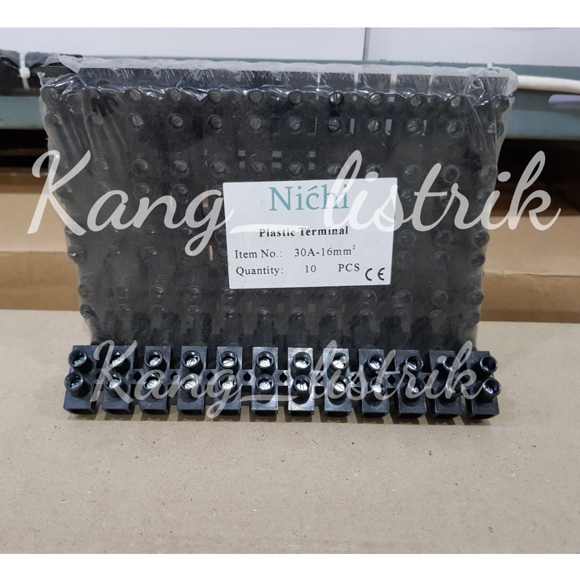 Krustin Enter / Terminal Block Plastik 16mm - 30A Per 1 Batang