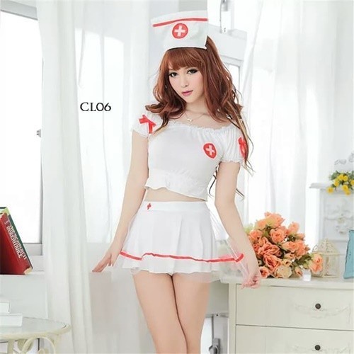 TERLARIS SEXY LINGERIE SET COSTUME NURSE KOSTUM COSPLAY PERAWAT SEXY WNITA CL06