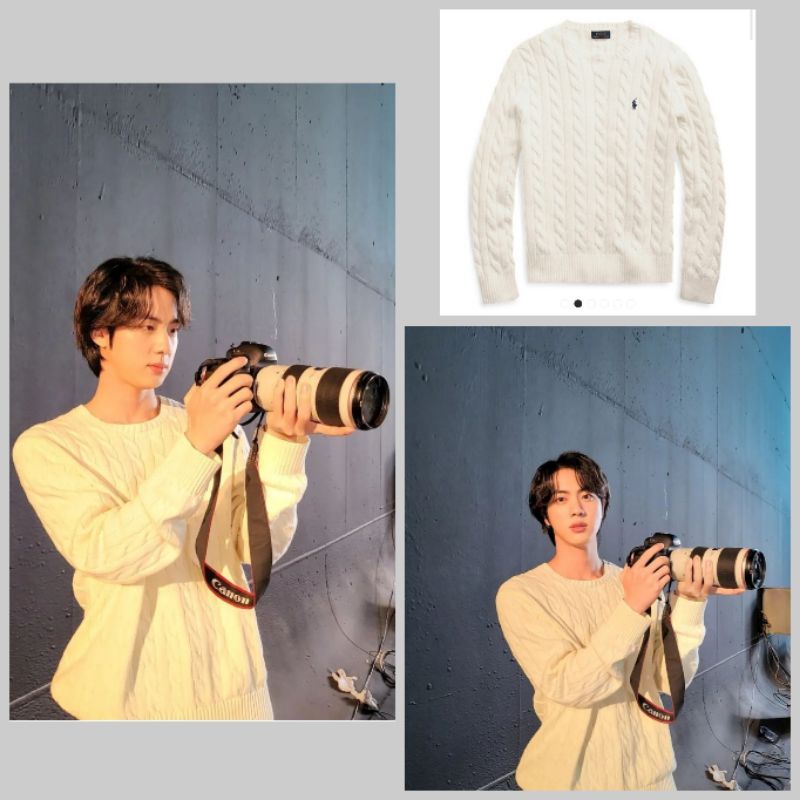 OFFICIAL BTS KIM SEOK JIN OUTFIT RALPH LAUREN KNIT SWEATER BAJU
