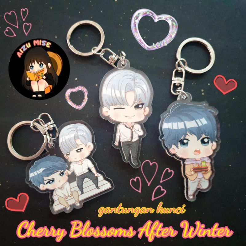 gantungan kunci manhwa bl/yaoi cherry blossom after winter (fans art)