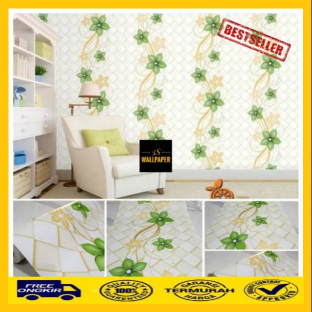 Wallpaper Dinding Anyaman Hijau Wallpaper Dinding Wallpaper 3D Wall Sticker 3D Green Webbing Wallpap
