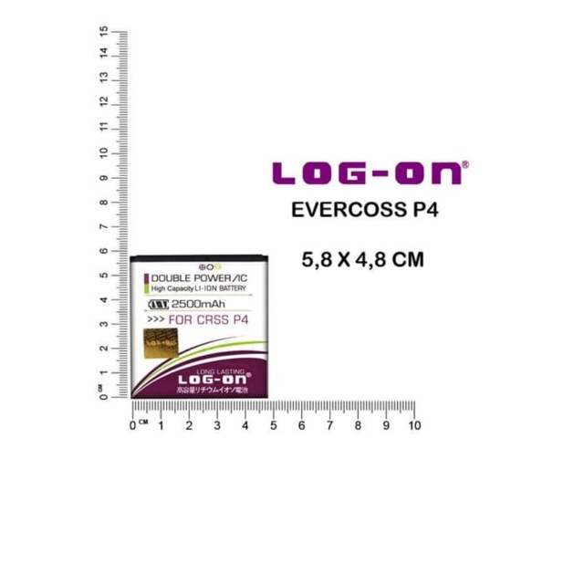 BATERAI EVERCOSS P4 - LOG ON DOUBLE POWER BATTERY BATRE