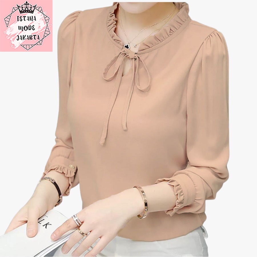 ISTANA MODE JAKARTA Aurelia baju atasan wanita terbaru blouse korean style blouse wanita lengan panjang-5