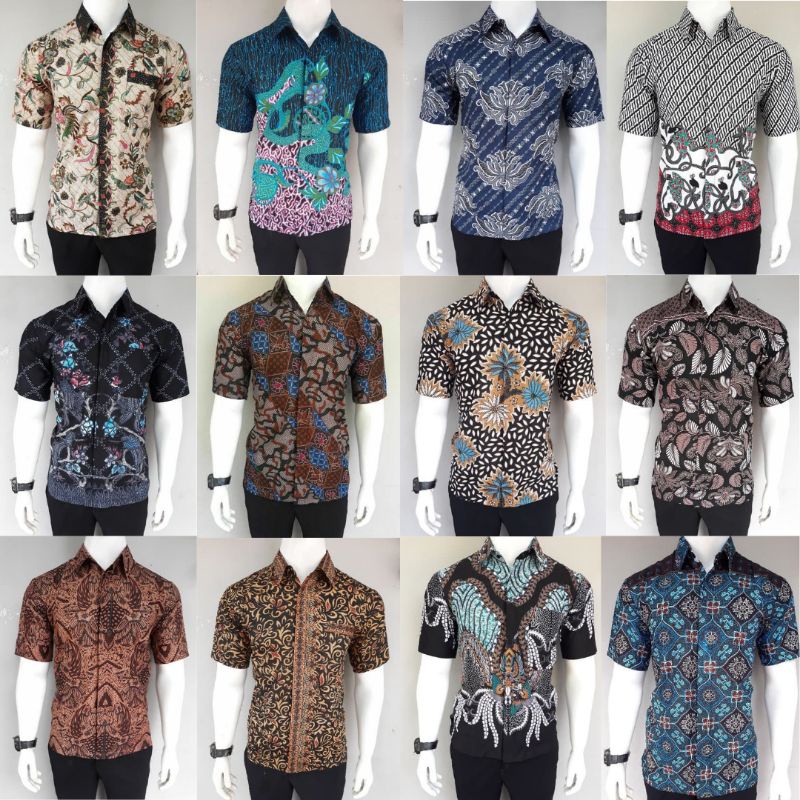 KEMEJA BATIK PRIA LENGAN PENDEK SIZE M L XL XXL (Ld 120) BSWART Batik HRB026