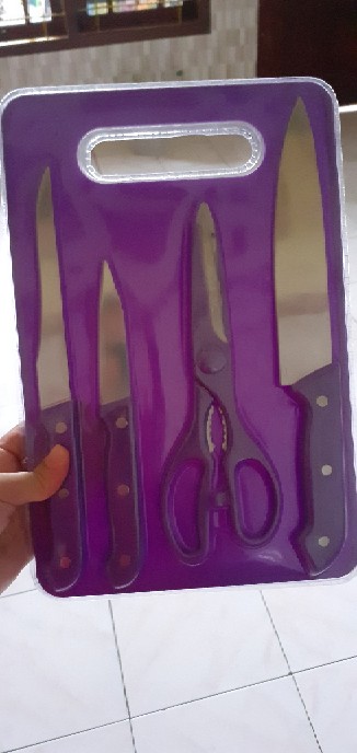 Pisau Set Gunting Talenan 5in1 Set Talenan Dapur Plus Pisau Dan Gunting Pisau + Gunting 5 In 1 Masak