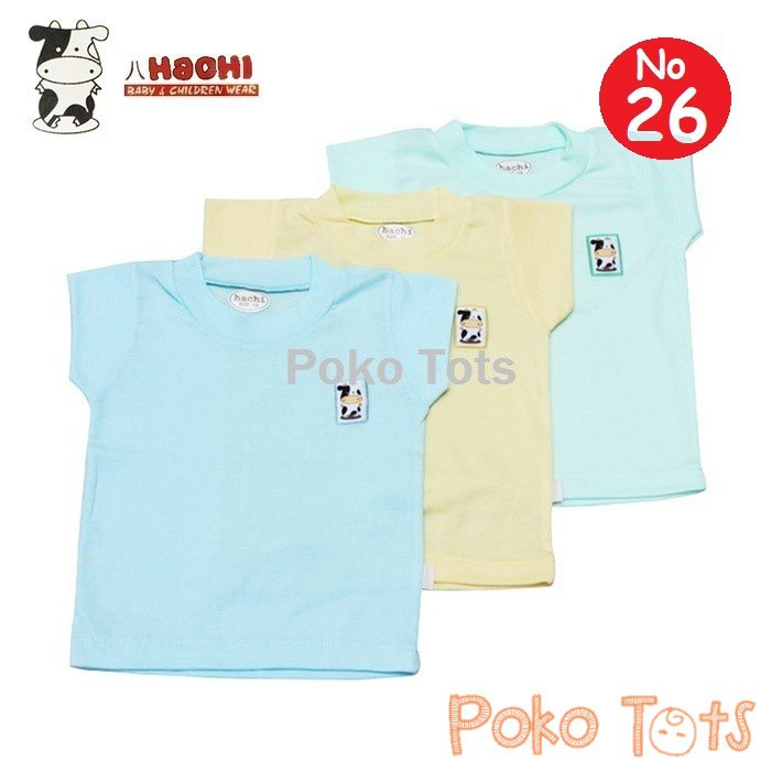 Hachi Kaos Oblong Ukuran 26 Tangan Pendek Bayi dan Anak Warna Polos