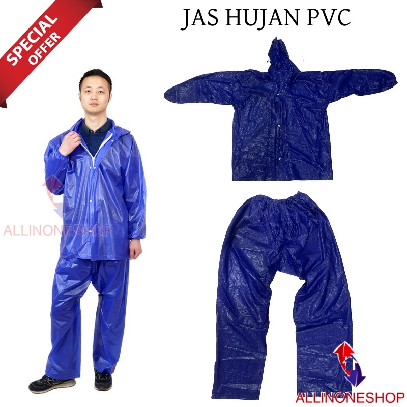 JAS HUJAN ALLSIZE SF / PAKAIAN JAS HUJAN DEWASA PVC UKURAN ALLSIZE JUMBO