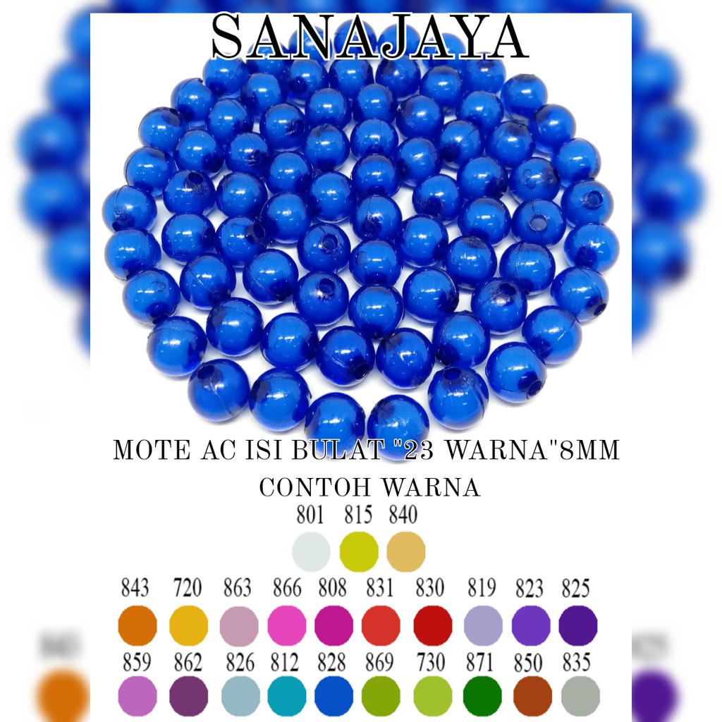 MOTE ISI / MANIK AKRILIK ISI / MANIK BULAT / MANIK ISI BULAT / MOTE AC ISI BULAT 8MM