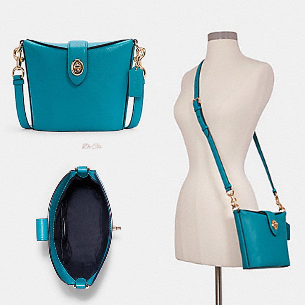 Tas Coach C2814 Addie crossbody teal sz 18/22x18cm