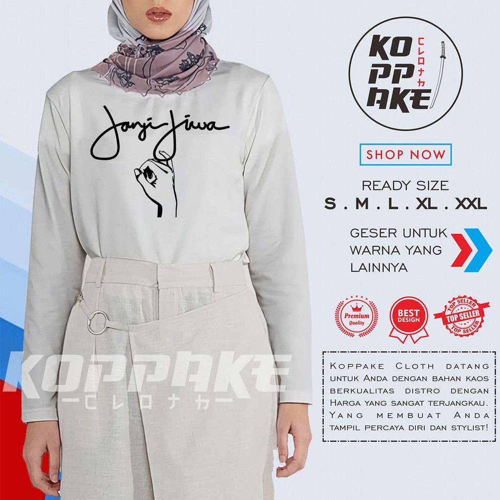 Jual Kaos Cewek Janji Jiwa Logo Lengan Panjang Wanita Hijab Baju Distro Shopee Indonesia 5296