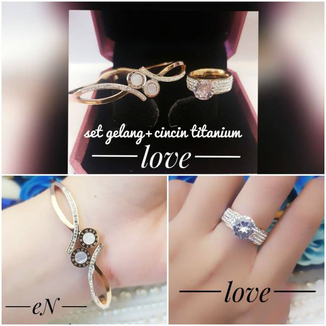 Set Titanium Gelang dan Cincin