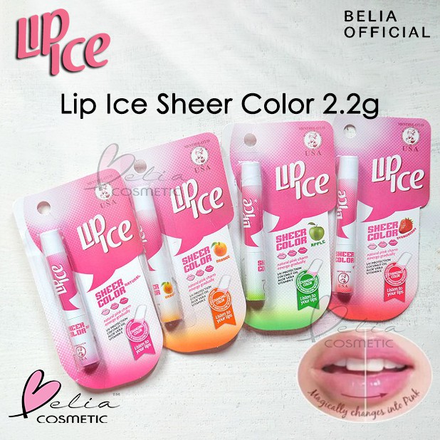 ❤ BELIA ❤ LIP ICE Sheer Color Lip Balm 2.2g | Fruity Lip Balm | Lip On Lip Velvet Matteness | Lipbalm pelembab bibir warna pink natural alami | BPOM