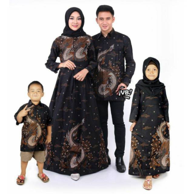 Batik couple keluarga modern terbaru set couple batik keluarga motif Naga besar