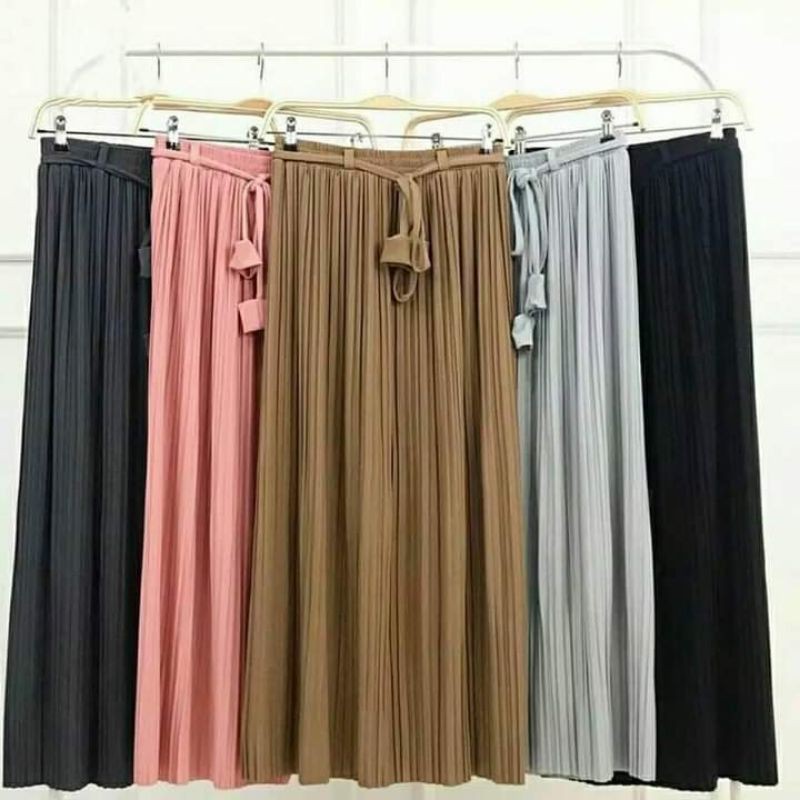 ROK PLISKET TALI LONCENG / FASHION PEREMPUAN / ROK PLISKET TALI PINGGANG / ROK PLISKET PREMIUM/ROKWANITA/PLISKET ROK PEREMPUAN/ROK PLISKET TALI LONCENG