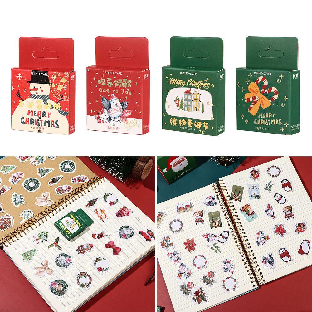 Populer 46pcs Merry Christmas Stiker Berkah Sticker Aesthetic Dekorasi Scrapbooking Label