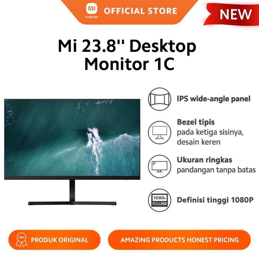 Xiaomi Mi 23.8'' Desktop Monitor 1C Bezel Tipis Definisi Tinggi 1080P - Garansi Resmi