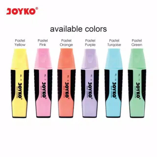

Highlighter Joyko Pastel HL-6 ~ HL-11Tersedia 6 Warna