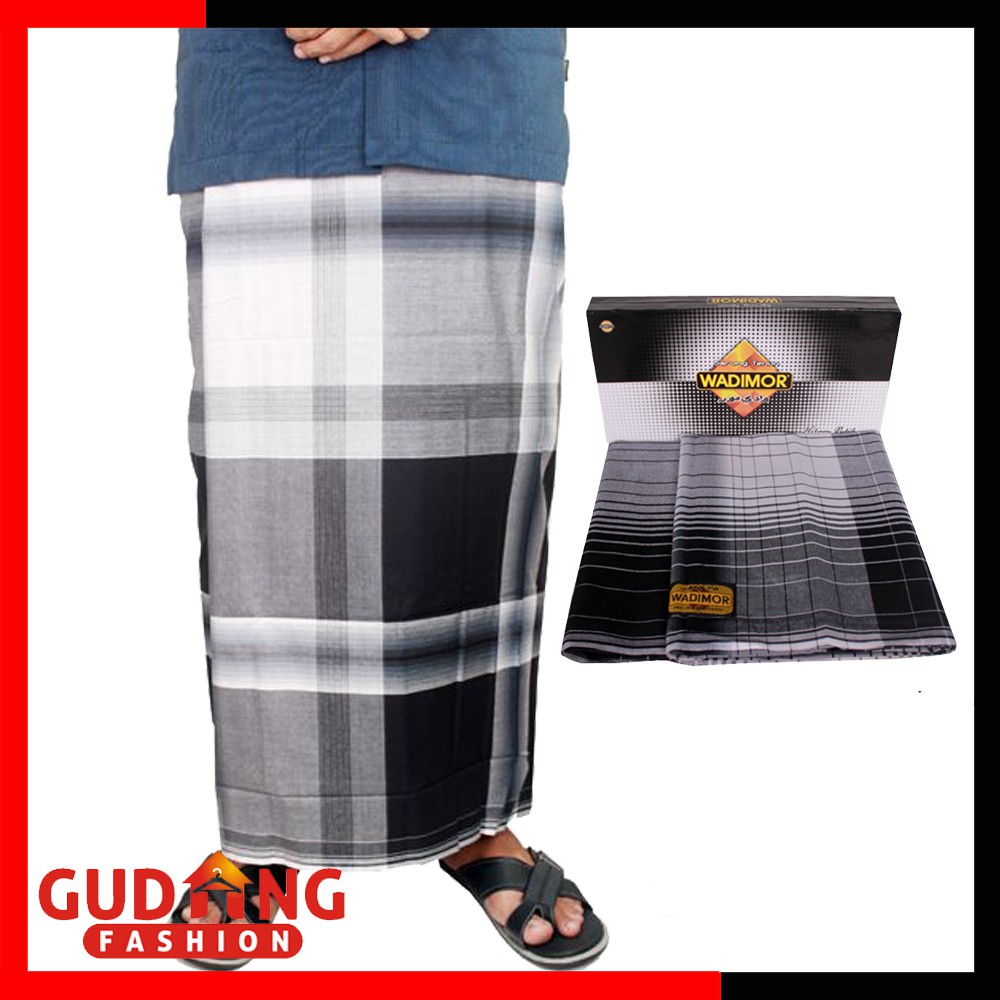 Sarung Pria Muslim Modern Katun Hitam Putih – SRG 99