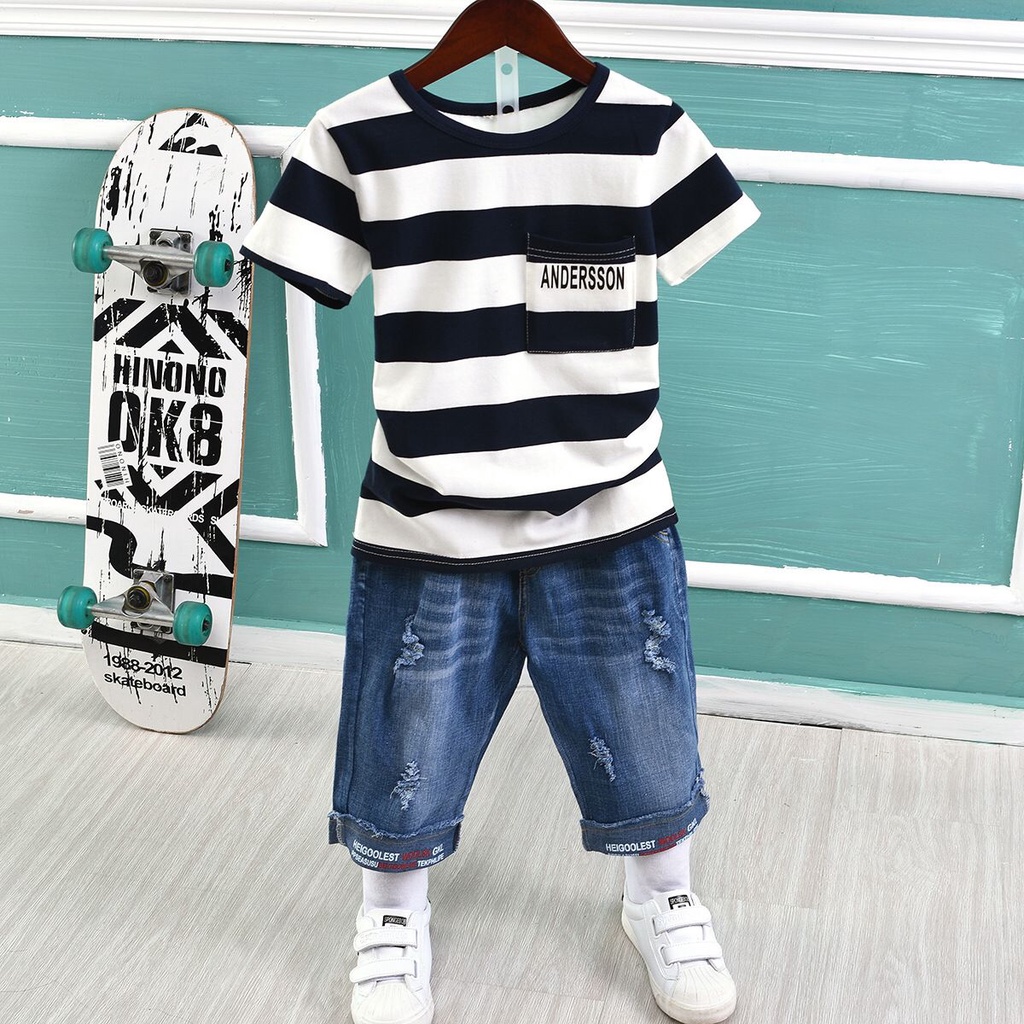 (LOLI-JKT) BOY-47 STELAN ANAK COWOK GARIS ANDERSSON SIZE 110-160